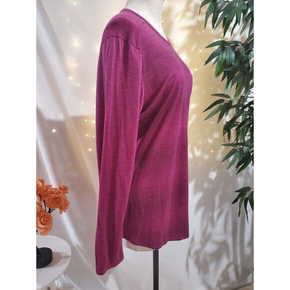 Seg'ments 100% Merino Wool Lightweight Baselayer Pullover Top Womens Size L Pink - Picture 4 of 9
